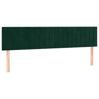 Pack 2 Uds Cabeceros Cama | Panel De Cabeceras De Terciopelo Verde Oscuro 90x5x78/88 Cm