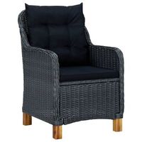 pack 2 uds sillas de jardin  silla de exterior  sillon con cojines ratan sintetico gris oscuro