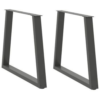 Patas Para Mesa De Comedor En Forma De V (2 Unidades), Antracita, 70 X (72-73,3) Cm, Acero Vidaxl