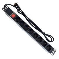 regleta rack 19 8 tomas con interruptor 2m negro