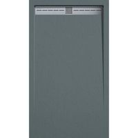 plato de ducha pizarra arco antracita 90x100 cm rejilla inox