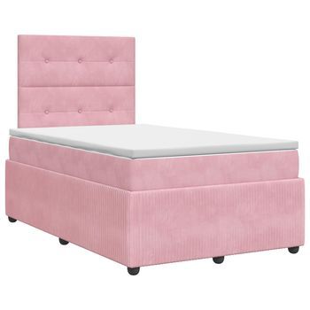 Cama Tapizada 200x120x140,5 Cm Terciopelo - Rosa