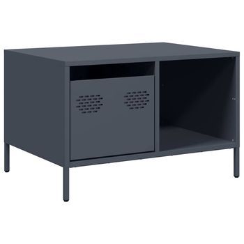 Mesa De Centro Acero Laminado En Frío Antracita 68,5x50x43,5 Cm Vidaxl