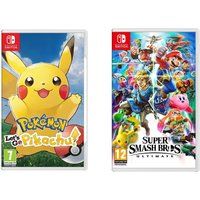 nintendo switch super smash bros ultimate  pokemon lets go pikachu bundle