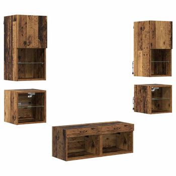 Unidades De Pared Para Tv 8 Uds. Madera Vieja Vidaxl