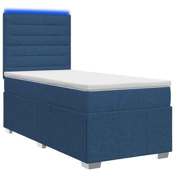 Cama Tapizada 90x200x140,5 Cm Tejido - Azul