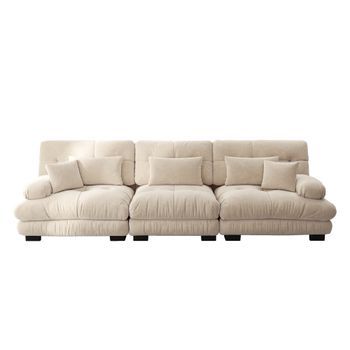 Sofá Esquinero Relajante - Sofá Modular De 3 Plazas - Cine, Salón - Beige