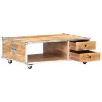 mesa de centrormesa auxiliarrmesa de cafe de madera maciza de mango en bruto 89x59x33 cm