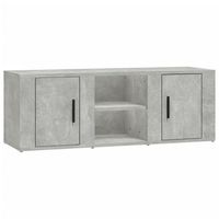 mueble de tv madera contrachapada gris hormigon 100x315x35 cm vidaxl