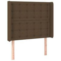 cabecero cama mueble de dormitorio con led de tela oscuro 93 x 16 x 118128 cm marron m020001120