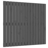 cabecero de cama de pared  panel de cabecera madera maciza pino gris 955x3x90 cm