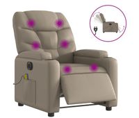 vidaxl sillon reclinable de masaje electrico cuero sintetico capuchino
