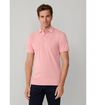 Hackett London para hombre. HM5600093 Polo piqué fit slim rosa (L), Casual, Algodón, Manga corta