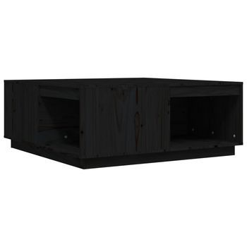 Mesa De Centro，mesa Auxiliar，mesa De Café Madera Maciza De Pino Negro 100x101x40,5 Cm