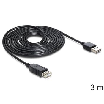 Cable USB Delock EASY-USB 2.0-A 3m Negro
