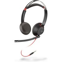 auriculares poly con cable 35 mm con microfono retractil y diseno circumaural negro