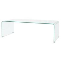 mesa de centro de vidrio templado transparente 98x45x30 cm vidaxl