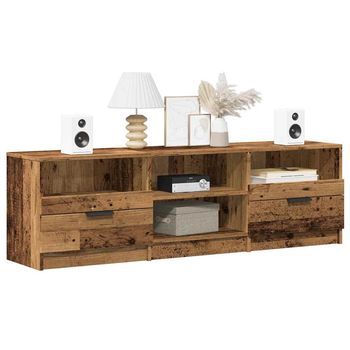 Mueble Tv | Mueble De Salón | Mesa De Tv Madera Ingeniería Madera Envejecida 150x33,5x45cm Cfw131268
