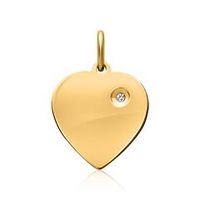 colgante plata 925 chapado en oro corazon circonita