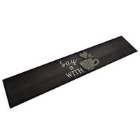 alfombra de cocina lavable terciopelo negro taza 60x300 cm vidaxl