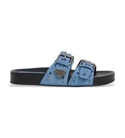 pepe jeans para mujer pls900008 sandalias de piel agnes studs azul 39 plano ante ninguno casual
