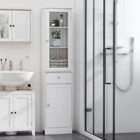 armario alto para bano de mdf acrilico kleankin 40x27x1715 cm-blanco