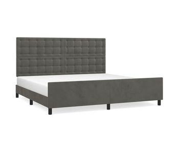 Estructura cama con cabecero terciopelo gris oscuro 200x200 cm botones