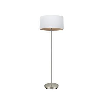 Pie Salon Tatiana 1xe27 Niquel/blanco-madera Clara 162x40x40 Cm