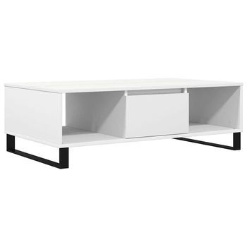 Mesa De Café - Mesa De Centro Madera De Ingeniería Blanco 104x60x35 Cm