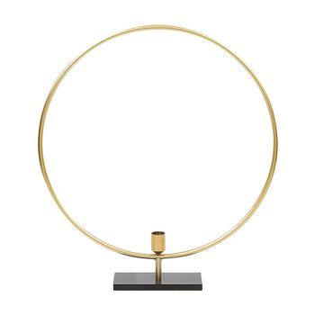 Candelabro De Metal Dorado 45 Cm Portavelas Decorativo Estilo Glam Seram