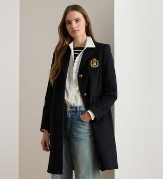 Lauren Ralph Lauren para mujer. 297958509001 Abrigo de Lana negro (36), Clásico
