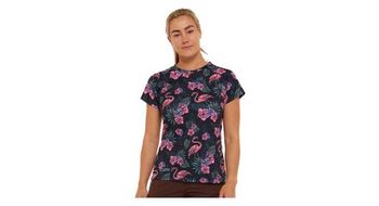 Maillot dharco de manga corta para mujer negro rosa