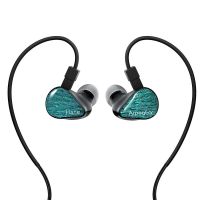 auriculares topping arpegear hane con cable desmontable 2 pines ajuste ergonomico negro y verde azulado