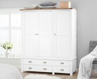 somerset oak and white 3 door 4 drawer wardrobe