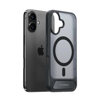 Funda para móvil Torras Pstand Cover Negro Compatible con iPhone 16 6,1