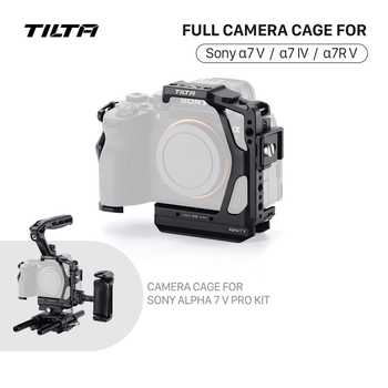 Kit de Jaula para Cámara TILTA TA-T100 Completa/Parcial para Sony A7 V A7M5 A7R V con Abrazadera de Cable, Empuñadura Lateral Xeno y Placa de Batería PD V-Mount