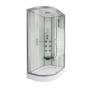 Cabina De Ducha Con Cascada Y Masaje Dorsal White Pearl - 120 X 80 Cm Izquierda