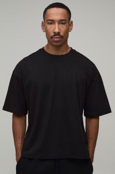 Camiseta Básica Oversize Recta, Negro