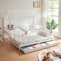 cama con cama supletoria aarghonmaa y 2 cajones 205x97x166cm - blanco encasa