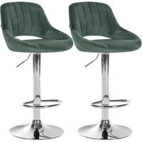 juego de 2 taburetes de bar milet de terciopelo verde 48x47x85 cm clp