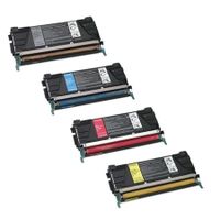 compatible multipack lexmark c524x printer toner cartridges 4 pack -c5242kh
