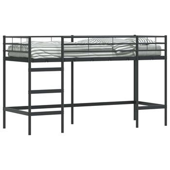 Estructura De Litera Para Niños Liso Negro 75 X 190 Cm Acero Vidaxl