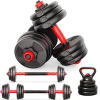 set de pesas ajustables con funcion de pesa rusa barra de union y agarre ergonomico 30kg