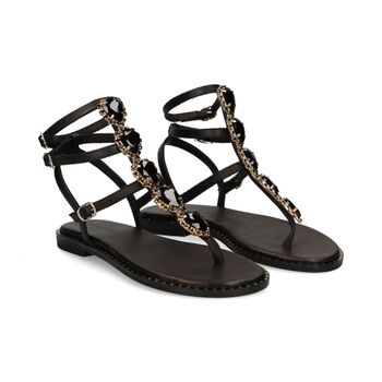 Exe Sandalias Planas Mujer - Negro Talla 37