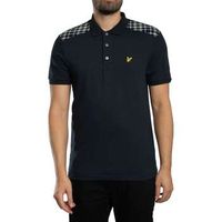 lyle  scott polo camisa polo con paneles de cuadros para hombre
