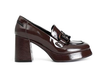 mocasín de mujer en naplak con bocado de caballo dark brown/black