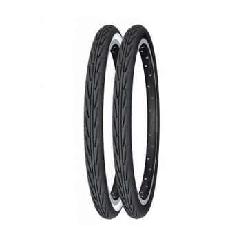 Michelin - Cubierta para bicicleta Diabolo City 500 A ó 20x1 3/8 (37-440) rígida, resistente a pinchazos y con agarre superior para carretera y terrenos mixtos, color blanco/negro