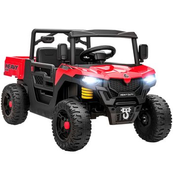 AIYAPLAY Coche Eléctrico Infantil 12V con Mando a Distancia, Suspensiones, Maletero y Música, Edad 3-8 Años, Rojo   Aosom España
