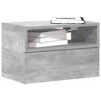 mesitas de noche de pared - dormitorio - madera de ingenieria - gris hormigon 45x26x285cm