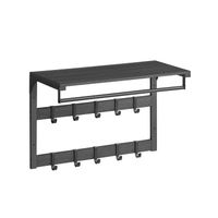 perchero de pared con ganchos roble y blanco gris antracita  negro  65a cm